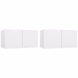 vidaXL 2x Hanging TV Cabinets White Entertainment Centre TV Stand Wall Unit