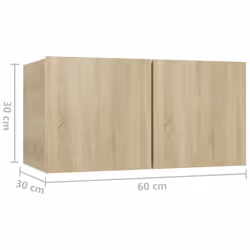 vidaXL 3x Hanging TV Cabinets Sonoma Oak Home Entertainment Centre Wall Unit - Additional view 4
