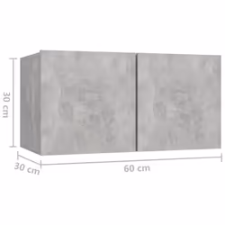 vidaXL Hanging TV Cabinet Concrete Grey Home Entertainment Centre Wall Unit - Additional view 8