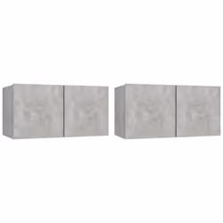 vidaXL 2x Hanging TV Cabinets Concrete Grey Entertainment Centre Wall Unit - Additional view 2