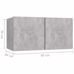 vidaXL 2x Hanging TV Cabinets Concrete Grey Entertainment Centre Wall Unit - Additional view 4