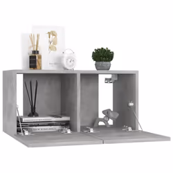 vidaXL 3x Hanging TV Cabinets Concrete Grey Entertainment Centre Wall Unit - Additional view 3