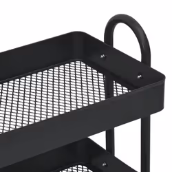 vidaXL 3-Tier Trolley Black Steel Kitchen Household Office Storage Trolley - Additional view 4