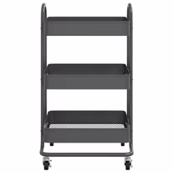 vidaXL 3-Tier Trolley Anthracite Steel Kitchen Cart Household Storage Trolley
