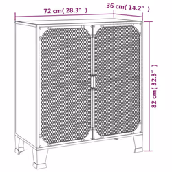 vidaXL Storage Cabinet Grey Metal and MDF Home Sideboard Cupboard Bookcase