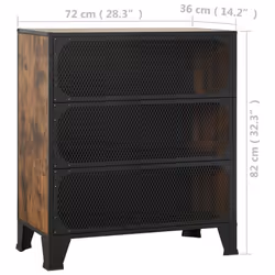vidaXL Storage Cabinet Rustic Brown Metal and MDF Sideboard Cupboard Bookcase - Additional view 8