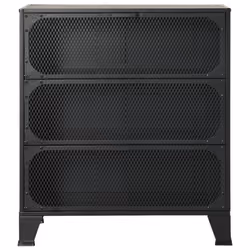 vidaXL Storage Cabinet Grey Metal and MDF Home Sideboard Cupboard Bookcase - Additional view 3
