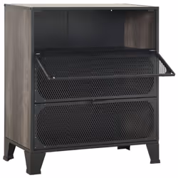vidaXL Storage Cabinet Grey Metal and MDF Home Sideboard Cupboard Bookcase - Additional view 6