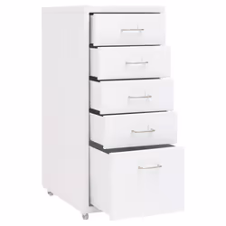 vidaXL Mobile File Cabinet White Metal Office Storage File Filing Cabinet - Additional view 4