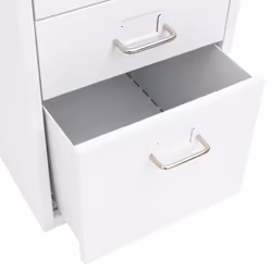 vidaXL Mobile File Cabinet White Metal Office Storage File Filing Cabinet - Additional view 5