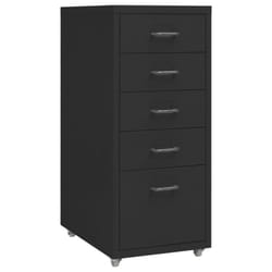 vidaXL Mobile File Cabinet Metal Storage Filing Cabinet Multi Colours/Models - black, 5 drawers