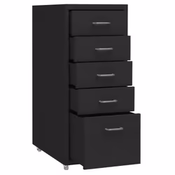 vidaXL Mobile File Cabinet Metal Storage Filing Cabinet Multi Colours/Models - black, 5 drawers - Additional view 4