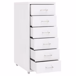vidaXL Mobile File Cabinet White Metal Office Storage File Filing Cabinet - Additional view 4
