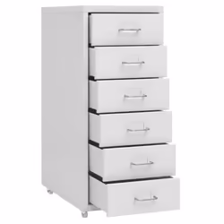 vidaXL Mobile File Cabinet Grey Metal Home Office Storage File Filing Cabinet - Additional view 4