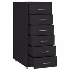 vidaXL Mobile File Cabinet Metal Storage Filing Cabinet Multi Colours/Models - black, 6 drawers - Additional view 4