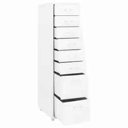 vidaXL Mobile File Cabinet Metal Storage Filing Cabinet Multi Colours/Models - white, 8 drawers - Additional view 4