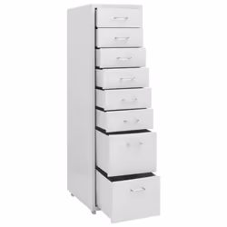 vidaXL Mobile File Cabinet Metal Storage Filing Cabinet Multi Colours/Models - grey, 8 drawers - Additional view 4