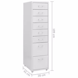 vidaXL Mobile File Cabinet Metal Storage Filing Cabinet Multi Colours/Models - grey, 8 drawers - Additional view 8