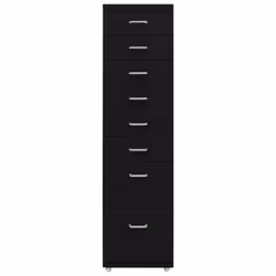 vidaXL Mobile File Cabinet Black Metal Office Storage File Filing Cabinet