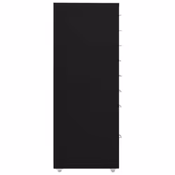 vidaXL Mobile File Cabinet Black Metal Office Storage File Filing Cabinet