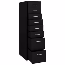 vidaXL Mobile File Cabinet Black Metal Office Storage File Filing Cabinet - Additional view 5