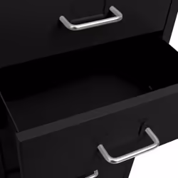 vidaXL Mobile File Cabinet Black Metal Office Storage File Filing Cabinet - Additional view 6