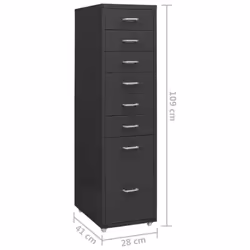 vidaXL Mobile File Cabinet Metal Storage Filing Cabinet Multi Colours/Models - anthracite, 8 drawers - Additional view 3