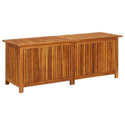 vidaXL Solid Acacia Wood Garden Storage Box Outdoor Wooden Pillow Blanket Box