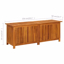 vidaXL Solid Acacia Wood Garden Storage Box Outdoor Wooden Pillow Blanket Box - Additional view 8