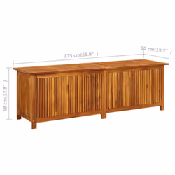 vidaXL Solid Acacia Wood Garden Storage Box Pillow Blanket Box Hallway Bench - Additional view 8