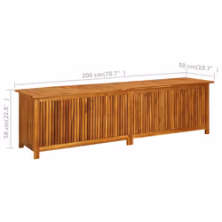 vidaXL Solid Acacia Wood Garden Storage Box Pillow Blanket Box Hallway Bench - Additional view 8