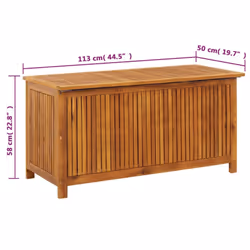 vidaXL Solid Acacia Wood Garden Storage Box Entryway Patio Storage Bench Box - Additional view 5