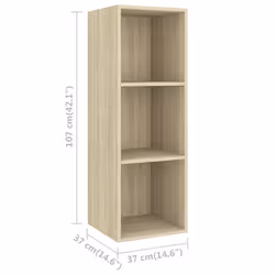 vidaXL TV Cabinet Set 3 Piece Sonoma Oak Chipboard Stand Living Room Furniture - Additional view 6