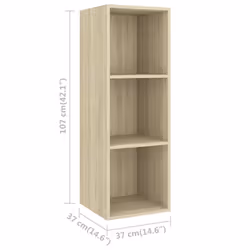 vidaXL TV Cabinet Set 3 Piece Sonoma Oak Chipboard Stand Living Room Furniture - Additional view 6