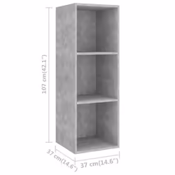vidaXL TV Cabinet Set 3 Piece Concrete Grey Engineered Wood Stereo Cabinet - Additional view 3