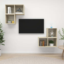 vidaXL TV Cabinet Set 4 Piece Sonoma Oak Engineered Wood TV Unit Hifi Cabinet