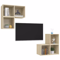vidaXL TV Cabinet Set 4 Piece Sonoma Oak Engineered Wood TV Unit Hifi Cabinet