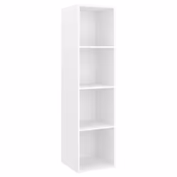 vidaXL 2x Wall Mounted TV Cabinets White Engineered Wood Hifi TV Stand Unit