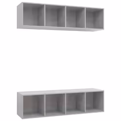 vidaXL 2x Wall Mounted TV Cabinets Concrete Grey Engineered Wood TV Stand Unit