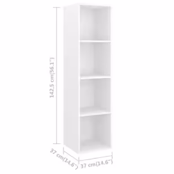 vidaXL TV Cabinet Set 2 Piece White Chipboard Lowboard Living Room Furniture - Additional view 6
