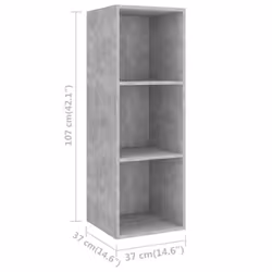 vidaXL TV Cabinet Set 2 Piece Concrete Grey Engineered Wood Stereo Cabinet - Additional view 5