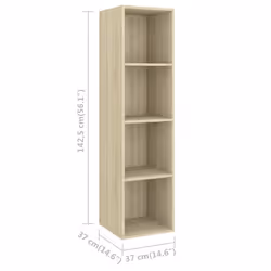 vidaXL TV Cabinet Set 4 Piece Sonoma Oak Chipboard Stand Living Room Furniture - Additional view 8