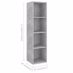 vidaXL TV Cabinet Set 4 Piece Concrete Grey Engineered Wood Stereo Cabinet - Additional view 8