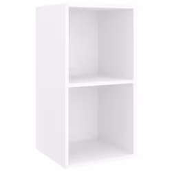 vidaXL 2x Wall Mounted TV Cabinets White Engineered Wood TV Unit Hifi Cabinet