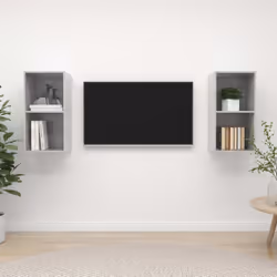 vidaXL 2x Wall Mounted TV Cabinets Concrete Grey Engineered Wood TV Stand
