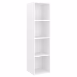 vidaXL 2x Wall Mounted TV Cabinets White Engineered Wood Hifi TV Stand Unit