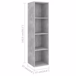 vidaXL 2x Wall Mounted TV Cabinets Concrete Grey Engineered Wood TV Stand Unit - Additional view 4