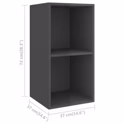 vidaXL 4x Wall Mounted TV Cabinets High Gloss Grey Engineered Wood TV Unit - Additional view 4