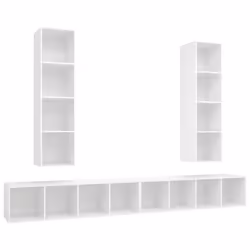 vidaXL 4x Wall-mounted TV Cabinets TV Stand Lowboard Chipboard Multi Colours - white