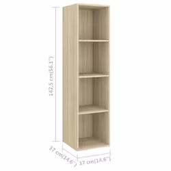 vidaXL 4x Wall Mounted TV Cabinets Sonoma Oak Chipboard Living Room Furniture - Additional view 4